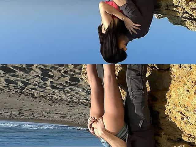 Sexy Skinny Teen Carol Fucked in Her Tight Pussy Outside on the Beach