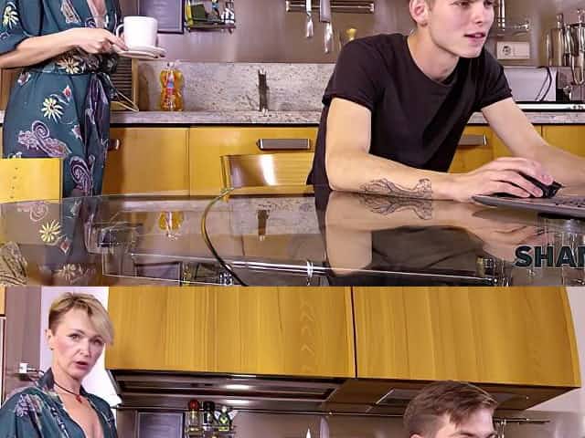 Cherry Aleksandra - Short-haired Housewife Cherry Alexa Fucks Her Stepson In The Kitchen