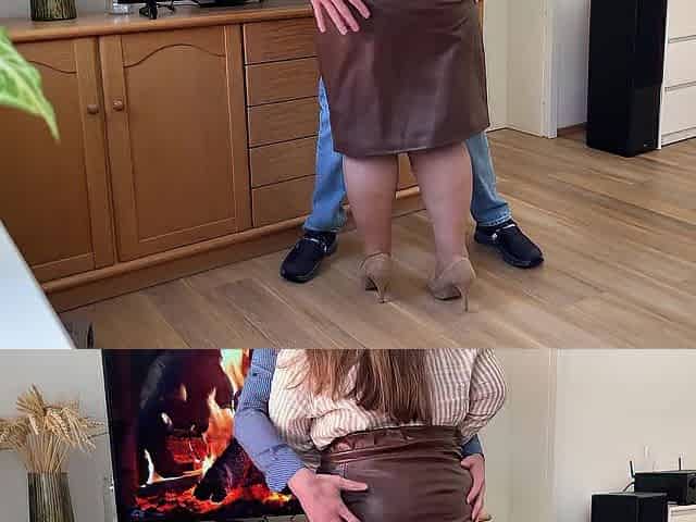 My horny stepmother's constricted leather petticoat and hose