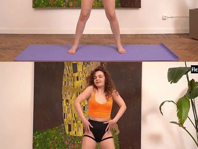 Dada stretching her body nude
