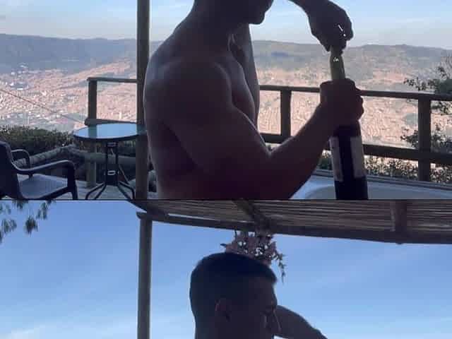 In the jacuzzi, touching my thick and hard rod for u I give u all my milk on your butt cheeks