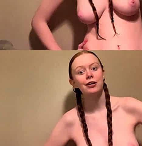 Brunette solo darling masturbating at home