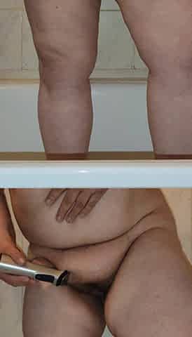 Bulky big beautiful woman shaves her bushy snatch and washes herself in the shower