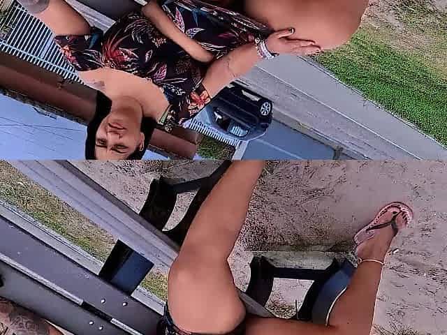 Hotwife Plugged In and Hirsute Snatch on Display in Public During the time that Her Cuckold Spouse Films
