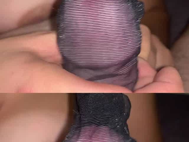 Blowjob Through Pantyhose and Cum