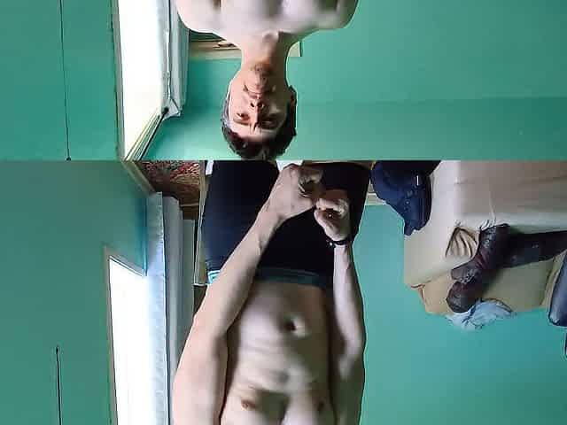 Attractive latino showing off bare body