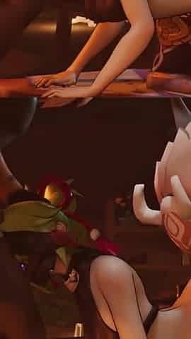 Kuki Shinobu About to Be Spitroasted by Hilichurls - Part 1 Genshin Impact Threesome Sex Video