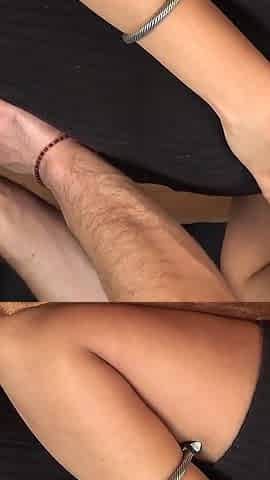 Great Blowjob and Handjob with Cum on Tits. What a Happy Place Below Is Him... Full Video.
