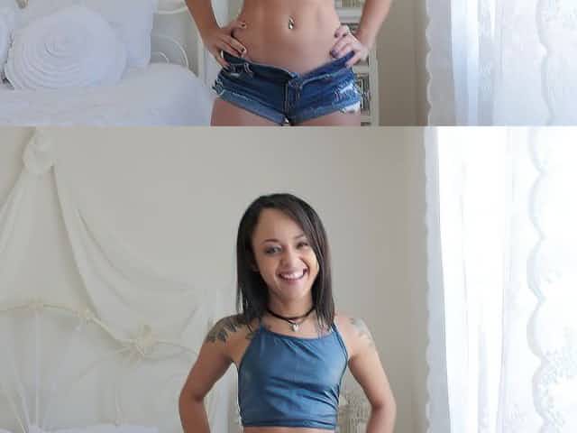 Cutie Holly Hendrix stripping thinking about a huge boner
