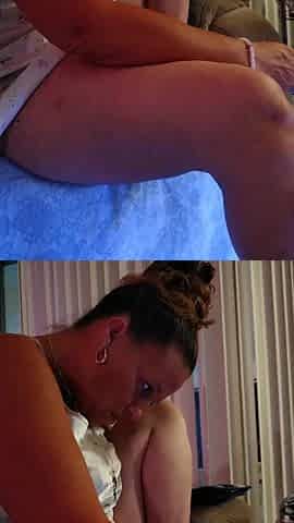 Step mommy painting her toe nails and flashing her large tits whilst teasing in her pants