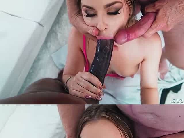 Deepthroat Bj 3-way - Anna Claire Clouds & Hollywood Cash