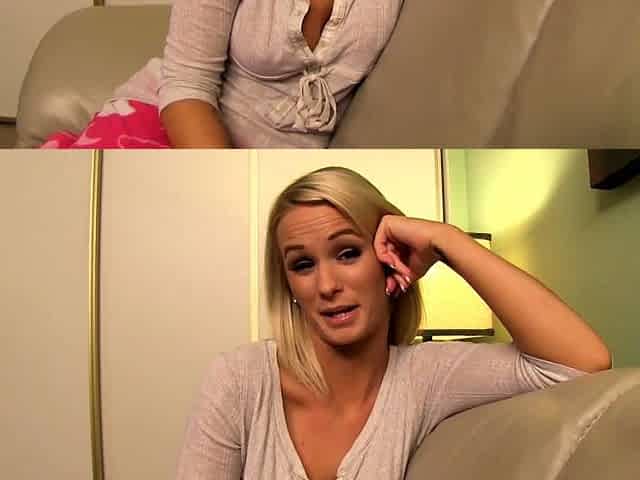 Blonde solo jerking off