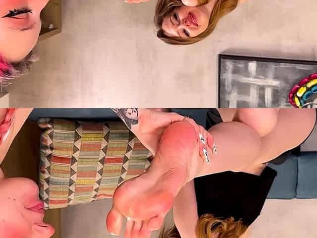 Lesbian babe in foot fetish action