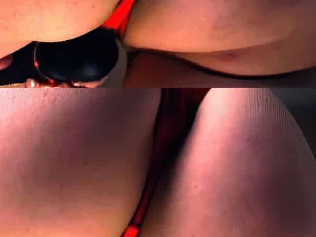 Masturbating piss fetish slut toying her ass