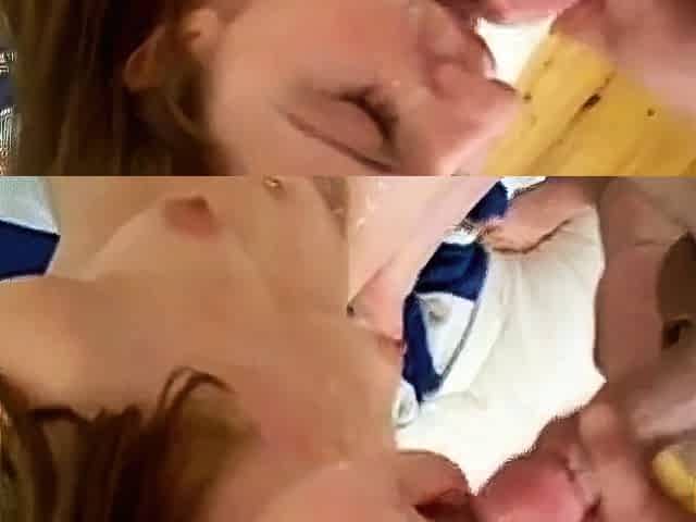 Amateur Brunette BlowJob with Facial Finish