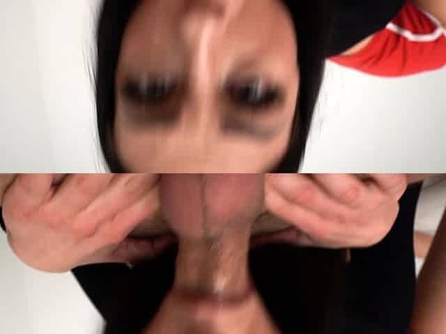 Amateur brunette teen blowjob and cumshot