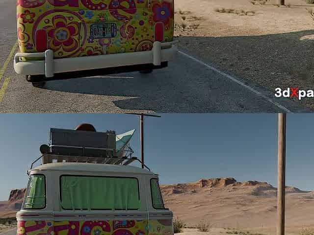 Psychedelic Roadside Sex Vibes in a Painted Van - Sloppy oral sex, reverse cowgirl, missipnary & ejaculation