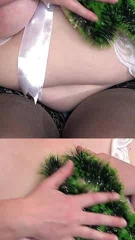 Mature Pussy with Christmas Tree Toy Cums Close-up. a Chubby MILF Loves Unusual Masturbation. PAWG.