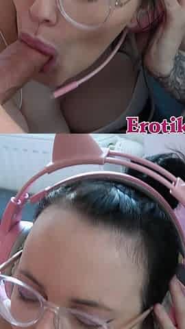 German Chubby Girlfriend Gets Squirted on the Sofa