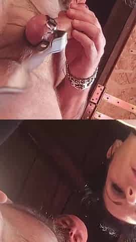 Close up Throbbing Cum in Mouth Blowjob