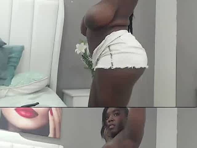 BBW Fat Ebony stripped and shake her fat Body