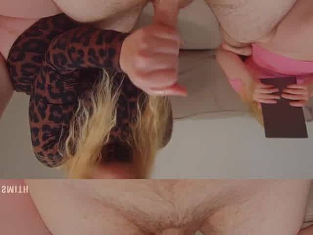 Stepsisters Make Stepdaddy Cum During the time that Wearing No Pants