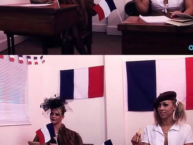 3 hawt French cuties love playing with large ramrods jointly