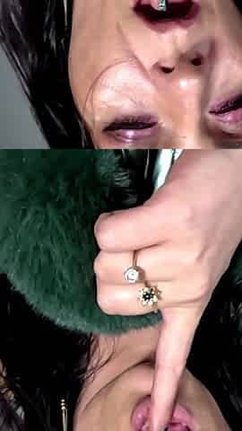Shiny Downjacket Boobs Tease - Puffy Coat, Deep Cleavage & Naughty Looks