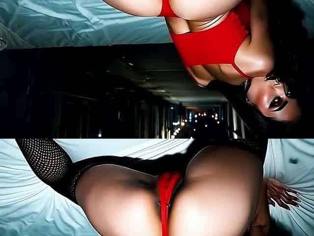 Public Hard Sex on the Street at Night with a Breasty Angel - AI Generation Anal