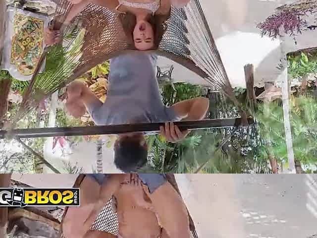 BANGBROS - Nikki Nicole Lets Her Stepbrother Bang Her After This guy Catches Her Masturbating Outside