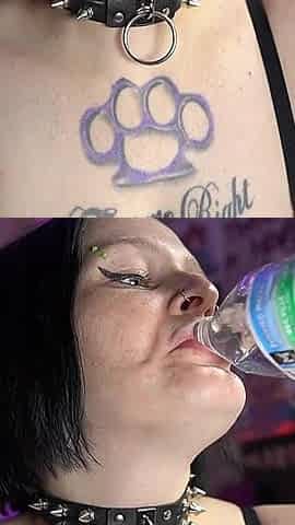 Sexy Goth Plays with Their Dentures