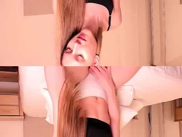 Sensual blonde cutie fingers wet pussy in solo
