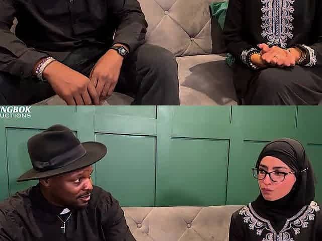 Muslim Aaliyah Yasin is blessed by Father Dimitri's holy water