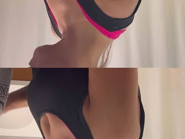 Mature Woman Undressing and Spreading Ass and Playing with Her Boobs