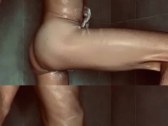 Youthful stud masturbates until this chab ends up in the shower