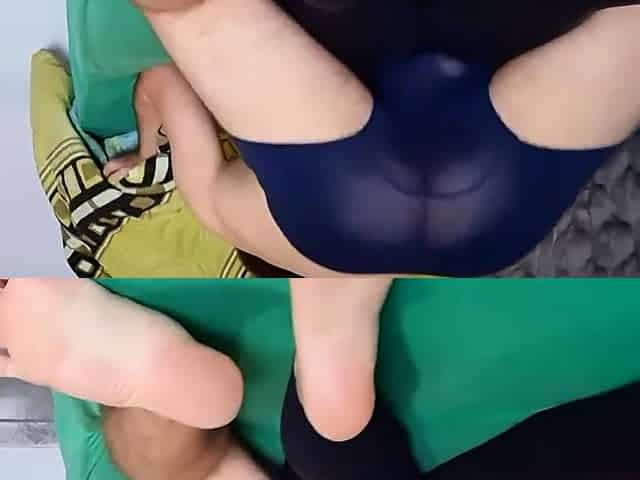 Leggings assjob, doggystyle encoxada cum in pants, cumming