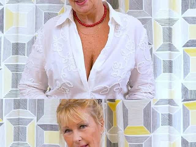 Gorgeous granny Gigi shows her old pussy