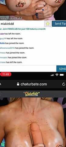 Big boob brunette masturbates on webcam