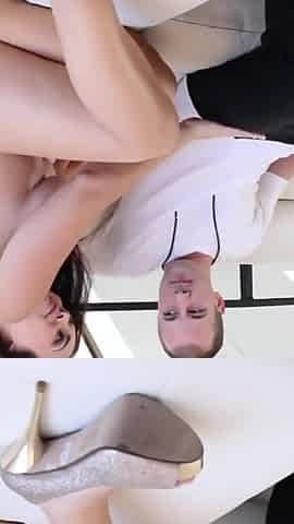 Masturbating leads to hard cock fucking this hot brunette