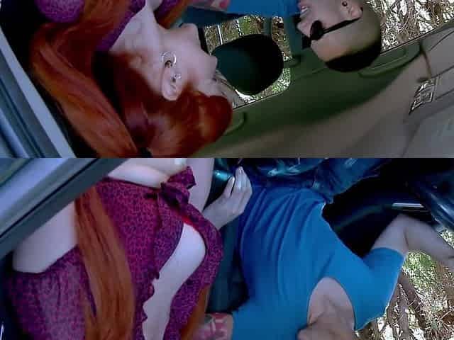 Kevin screws breasty redhead hitchhiker Lili Lou
