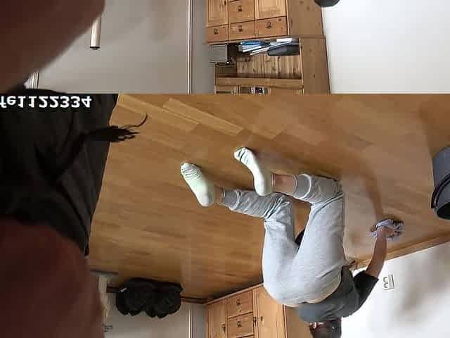 Love to see how my maid is washing floor and stroke