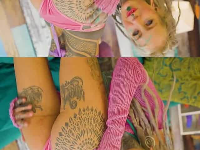 Tattooed Model Nahluu Doing Her First