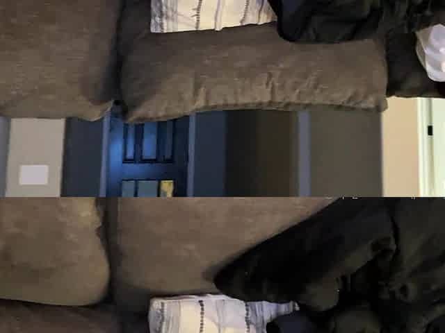 Amateur brunette fucks two big cocks