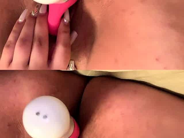 Suzanna masturbating with fingers and toy