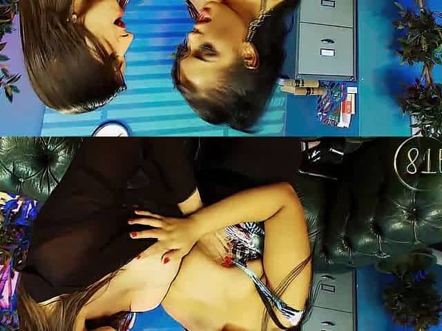 Hawt Harlots Castigate Their Boss with Soaked Holes