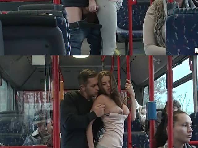 Naughty hot ass chick Bonnie gets nailed in public bus