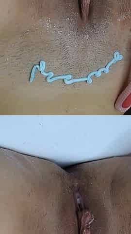Shaving a Hairy Pussy with Shaving Foam! Close up!