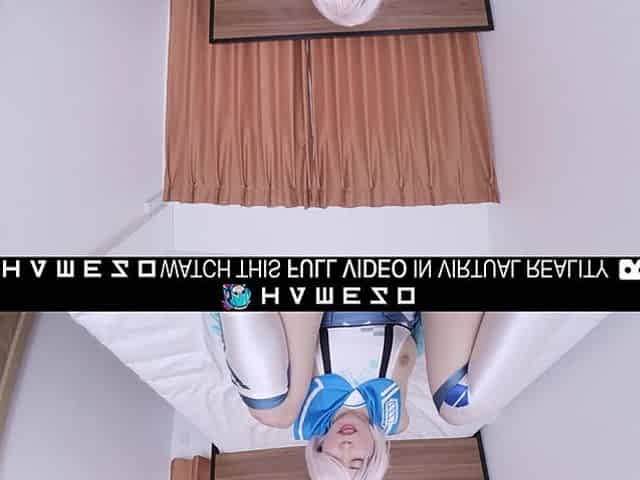 Wicked Oriental teen Kanna Sakura uses a sextoy in VR.