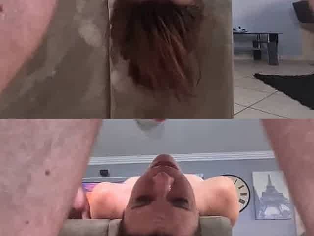 Upside Down Face Fuck for Petite Brunette MILF