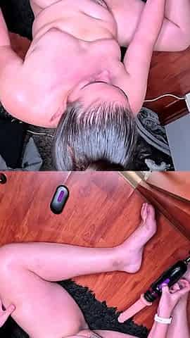 Rubbing My Clit While Getting Fucked by a Dildo Machine, Shaking Orgasm